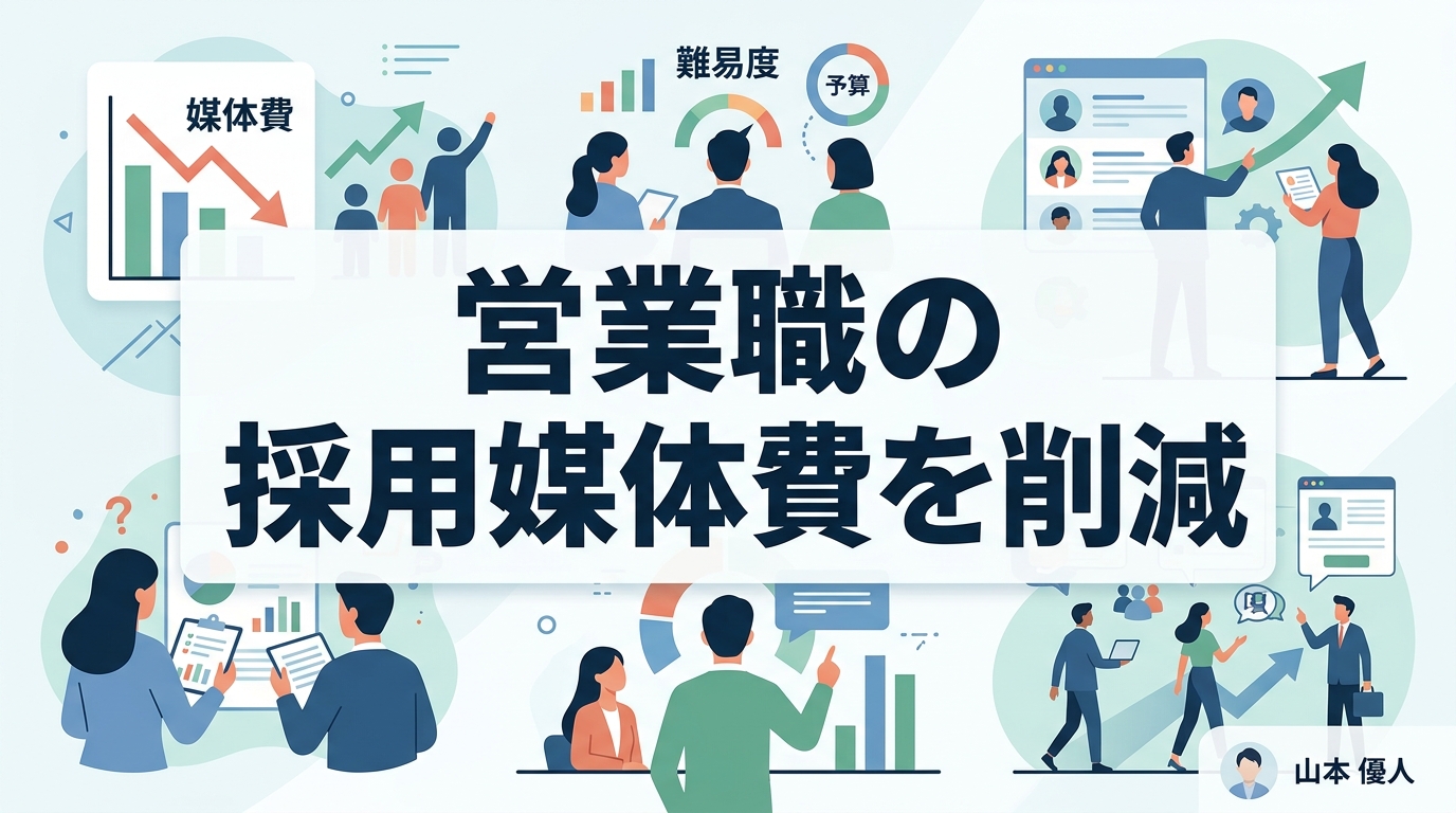 営業職の採用媒体費を3分の1に！難易度別予算シミュレーションと脱求人広告の採用戦略