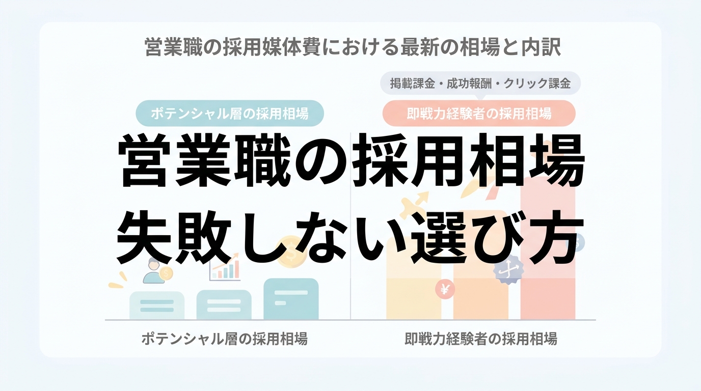 営業職の採用媒体費における最新の相場と内訳はどうなっているか？