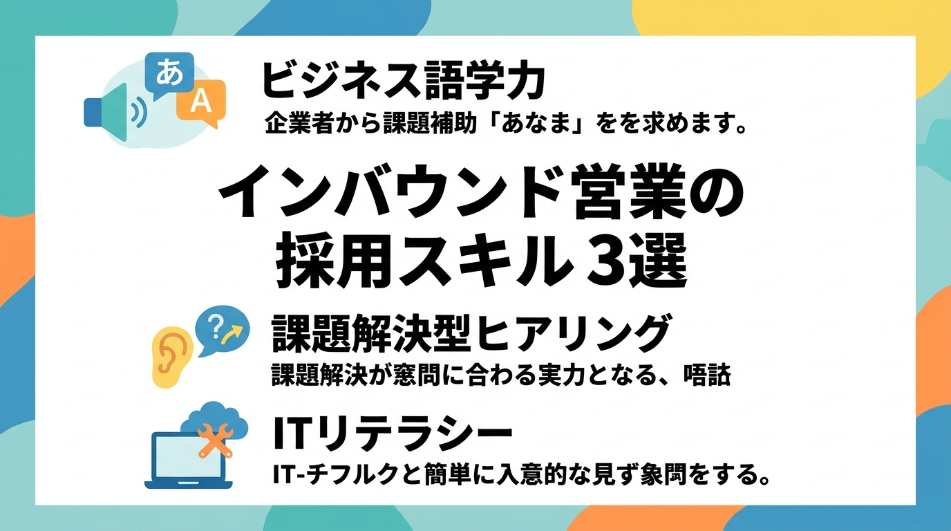 インバウンド営業の採用において求められる具体的なスキルや評価基準とは?