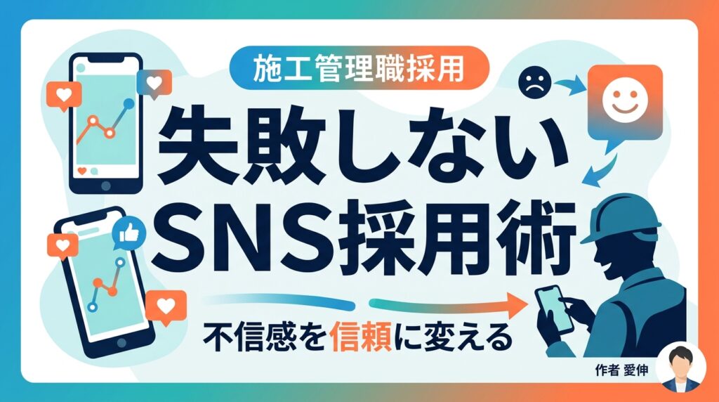 【採用単価3分の1】施工管理職をSNSで採用！若手の不信感を信頼に変える運用体制の作り方