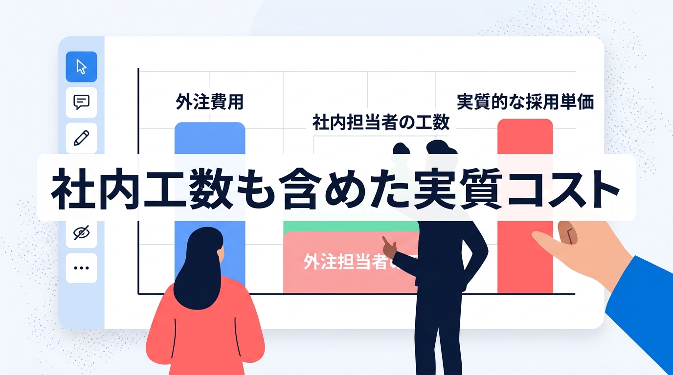 SNS採用の運用コストは総額でいくら？外注費と社内工数を合算した実質単価の算出方法は？
