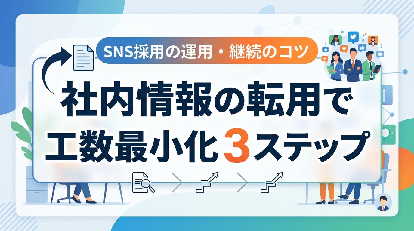 SNS採用の運用・継続のコツ｜社内情報を転用して工数を最小化する3つのステップ