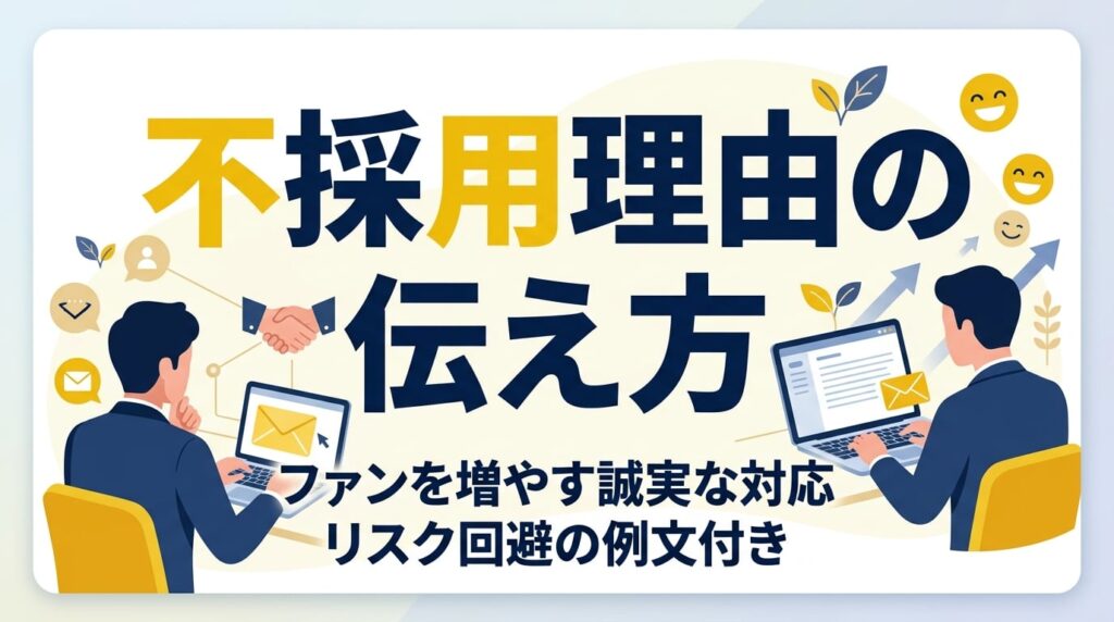 【例文付】不採用理由の伝え方｜リスクを抑えつつ自社のファンを増やす誠実な対応手順
