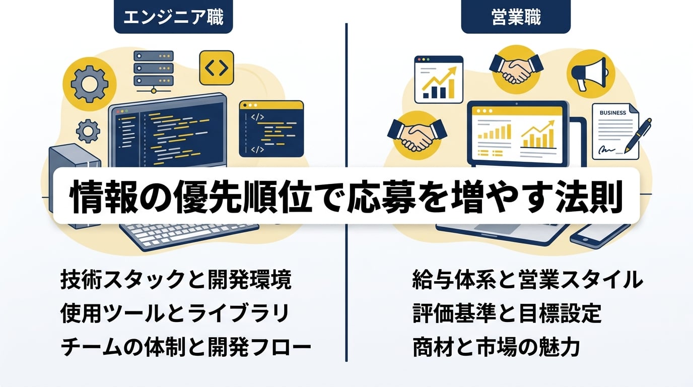 エンジニアや営業が求人票で最も重視する情報の優先順位は?