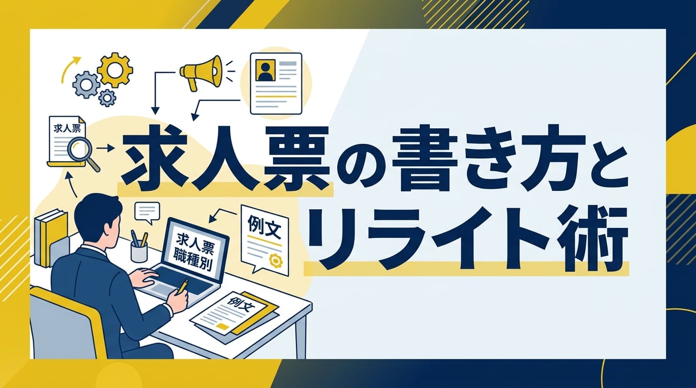 求人票の書き方と例文|採用接点数を3倍にするターゲット別リライトのコツ【職種別】