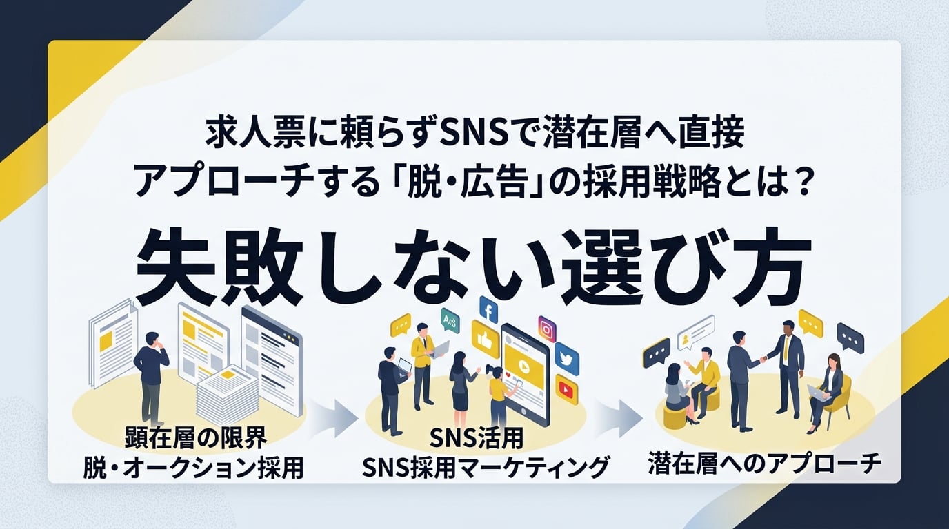 求人票に頼らずSNSで潜在層へ直接アプローチする「脱・広告」の採用戦略とは?