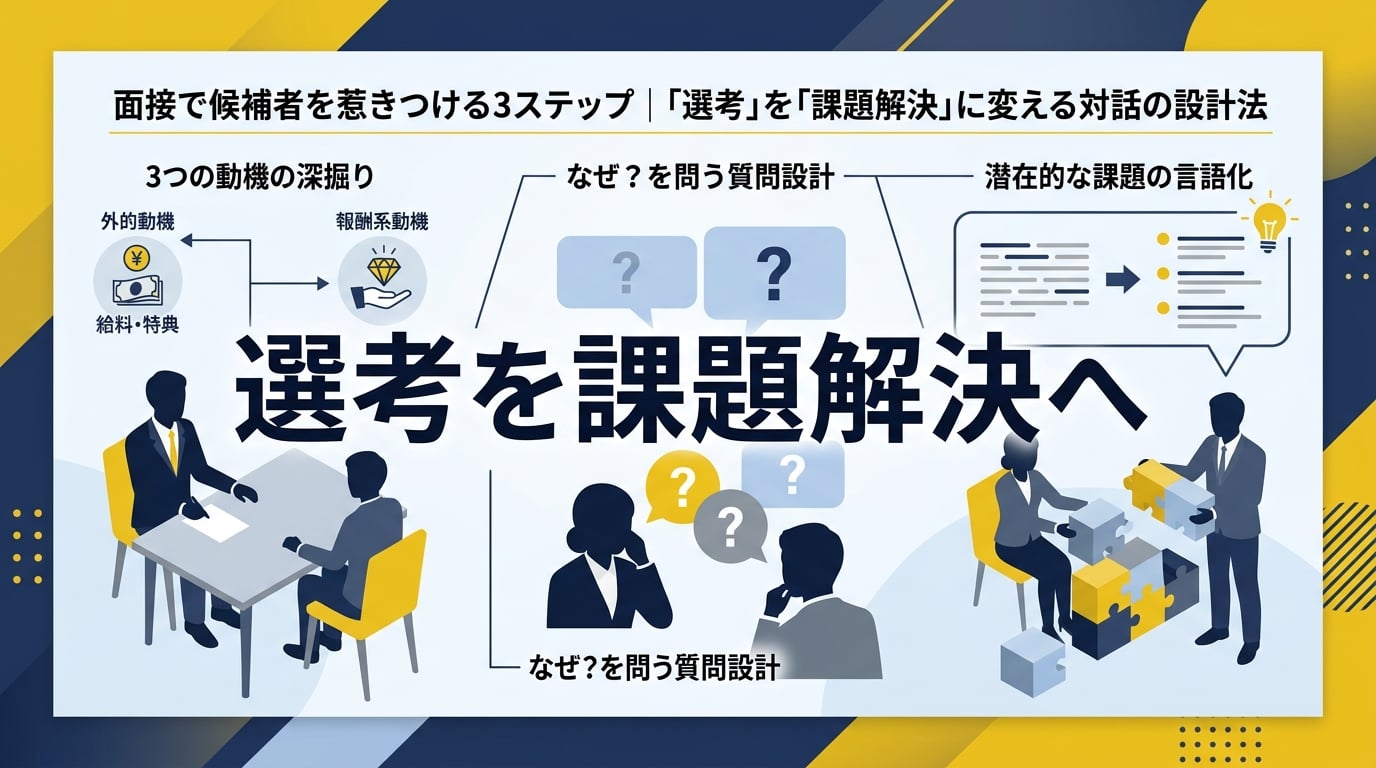 候補者が抱えるキャリアの悩みを面接で正確に引き出すための対話術とは?