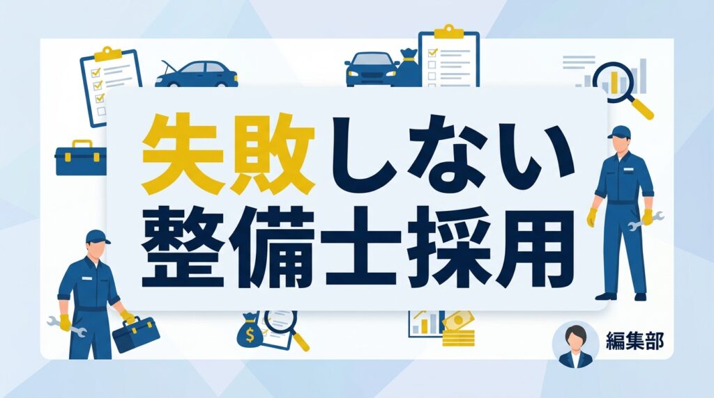 整備士の採用手法を徹底比較！採用単価3分の1を実現する予算別の選び方と求人改善