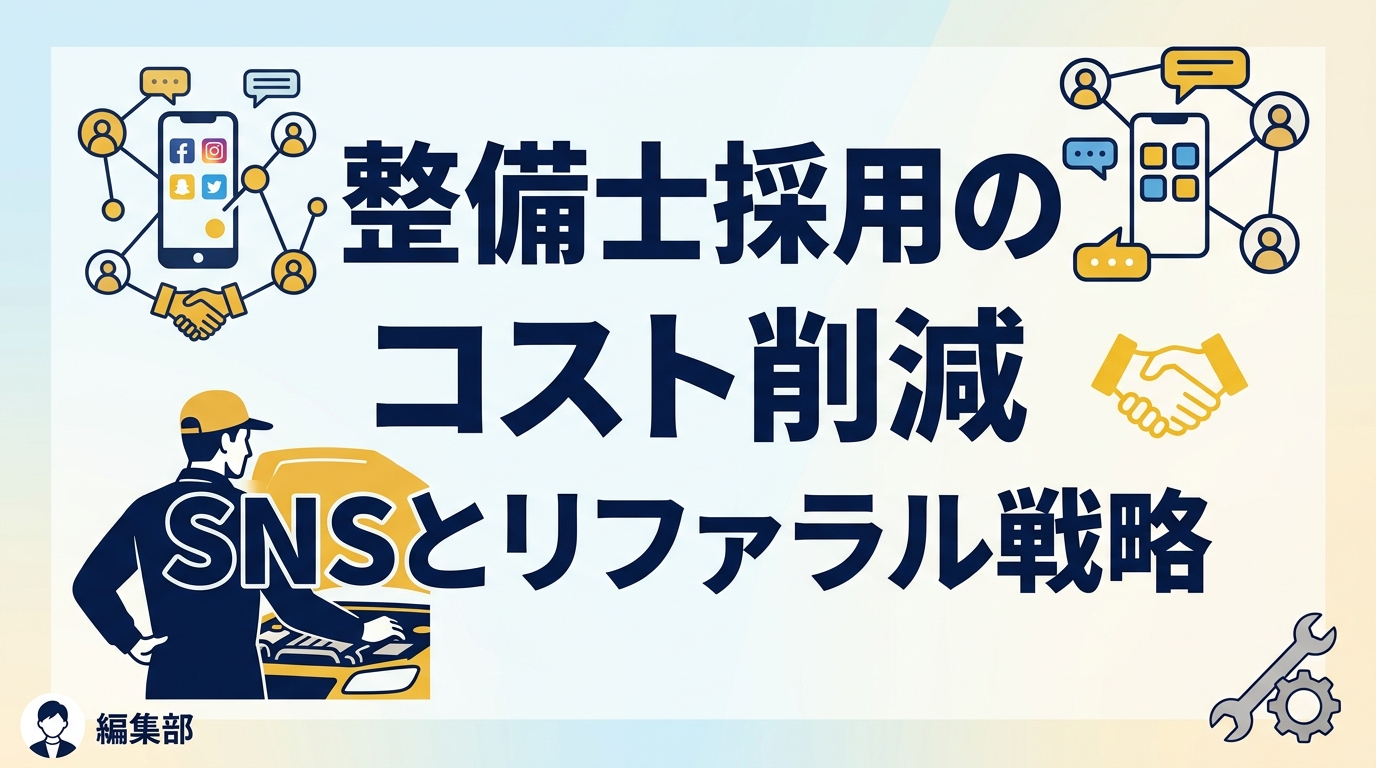 整備士採用のコスト削減|SNSとリファラルで採用単価3分の1を実現する自社採用の仕組み