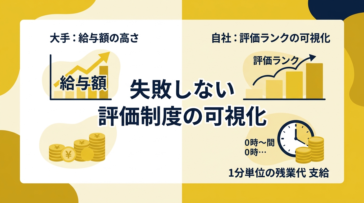大手ディーラーとの給与競争を避け、若手経験者を惹きつける評価制度の可視化とは?