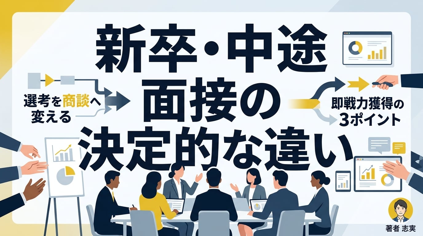 新卒と中途の面接違いとは？「選考」を「商談」へ変えて即戦力を獲得する3つのポイント