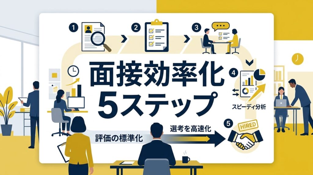 採用面接の流れを効率化する5ステップ｜評価の標準化で判断の迷いをなくし選考を高速化