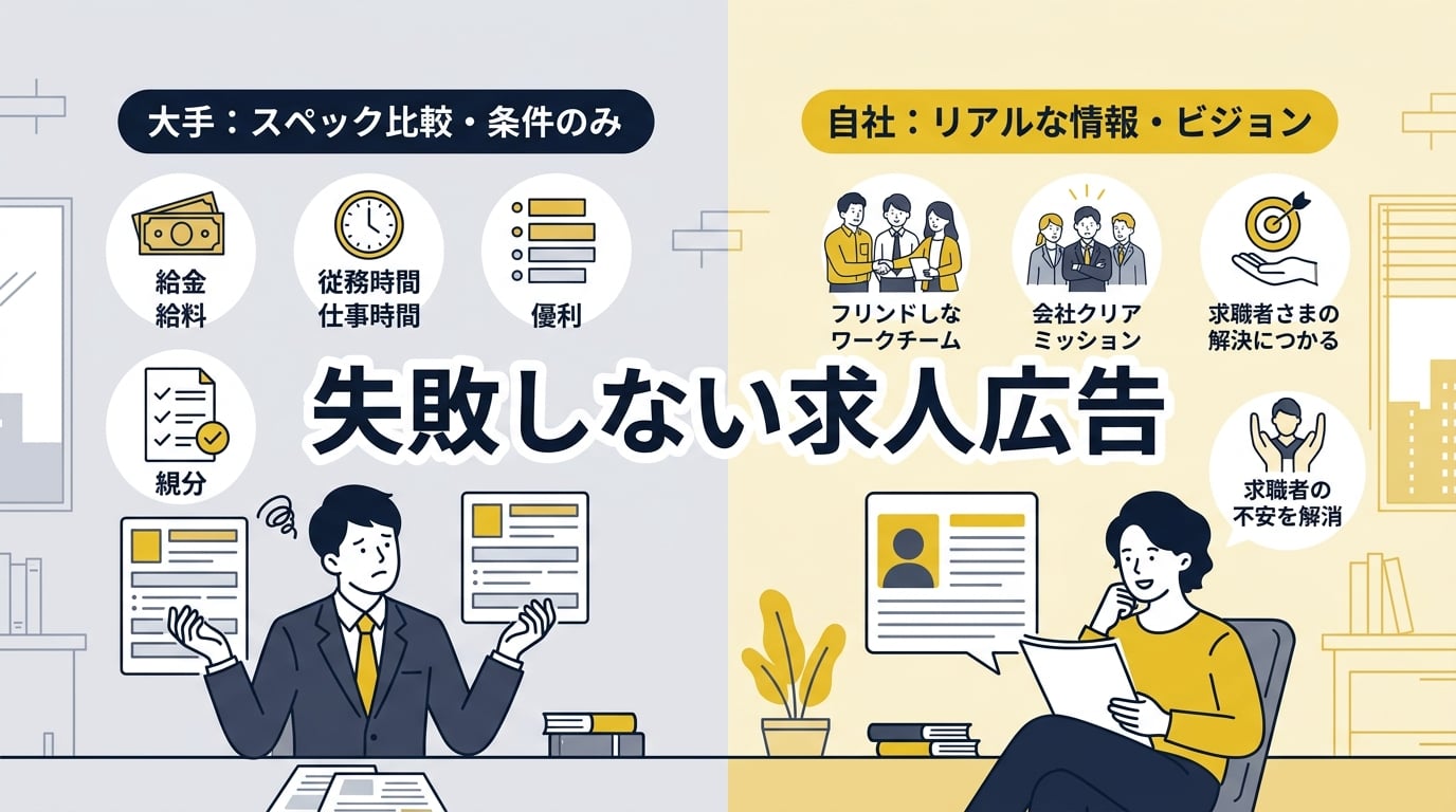 求人広告に反応がないのはなぜ？大手との条件競争に埋もれる根本的な原因とは？