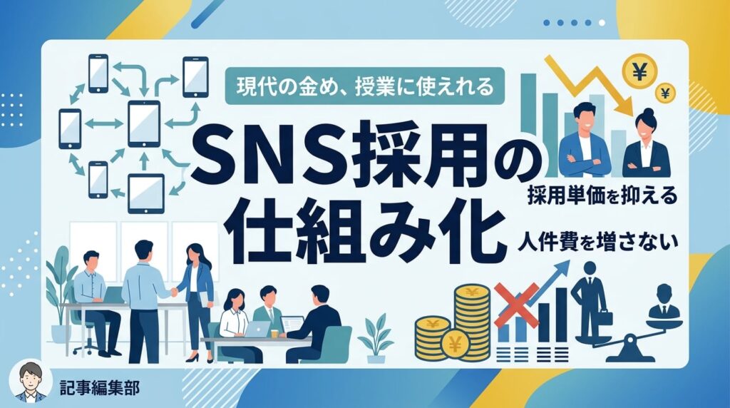 採用単価を3分の1に抑えるSNS活用｜人件費を増やさず応募を増やす仕組みの作り方