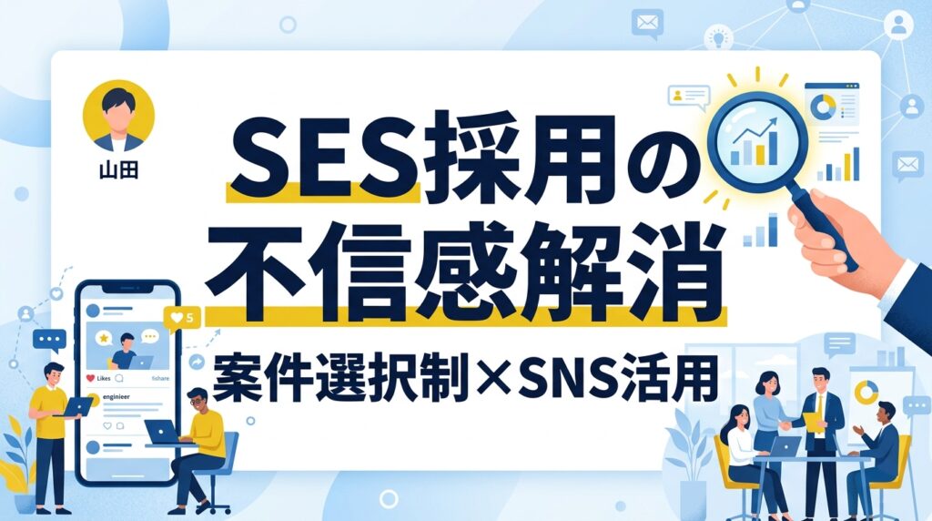 SESエンジニア採用手法｜案件選択制と単価公開をSNSで訴求し不信感を解消する