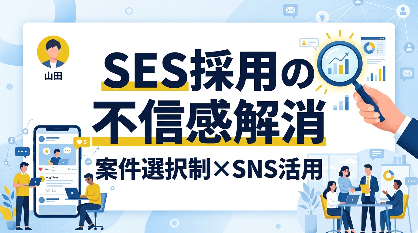 SESエンジニア採用手法|案件選択制と単価公開をSNSで訴求し不信感を解消する