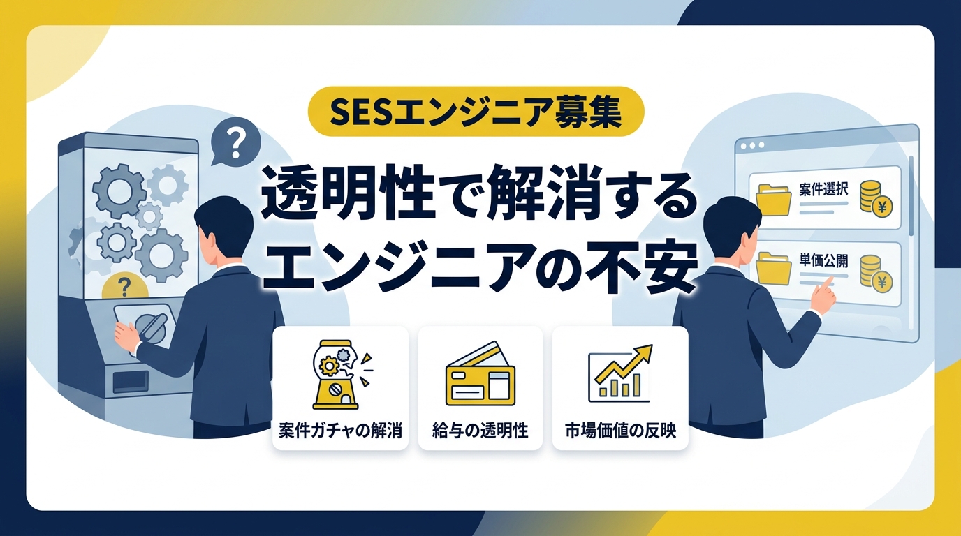 なぜSESのエンジニア採用では「案件選択制」と「単価公開」が不可欠なのか?