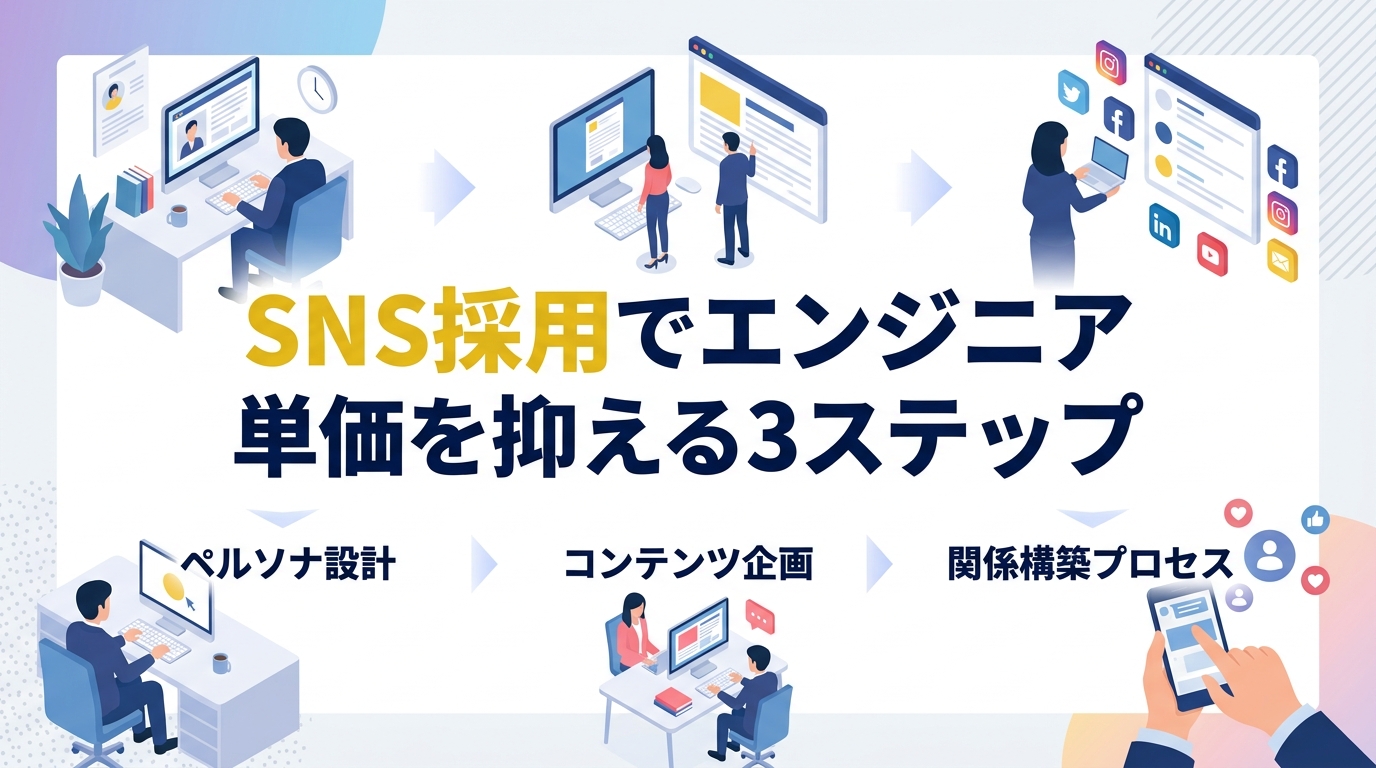 SNS採用でエンジニアの採用単価を3分の1に抑えるための具体的な運用手順とは?