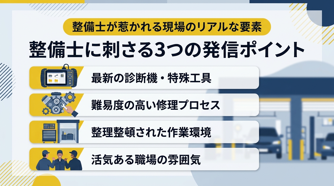 即戦力の自動車整備士に刺さるSNSの投稿内容と可視化のコツは?