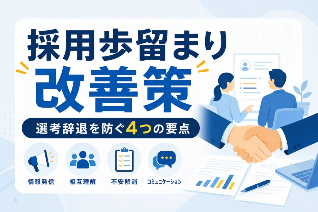 【競合比較に負けない】採用歩留まりの改善策｜選考中の情報発信で辞退を防ぐ4要点