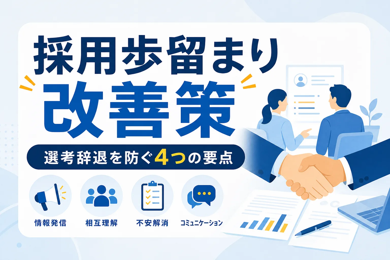 【競合比較に負けない】採用歩留まりの改善策｜選考中の情報発信で辞退を防ぐ4要点