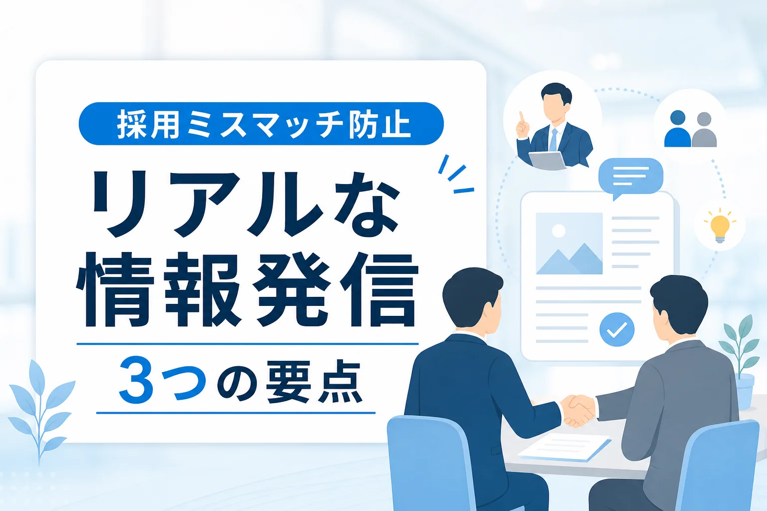 【入社後のギャップをなくす】採用ミスマッチを防ぐリアルな情報発信3要点