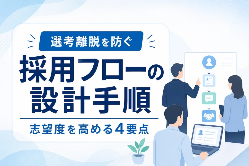 【選考離脱を防ぐ】採用フローの設計手順｜中小企業が志望度を高める4要点